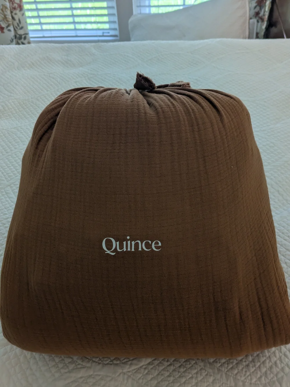 Quince Cotton Gauze Comforter Set in Terracotta King/Cal King